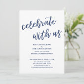 Marinefeier mit Lässiger moderner Hochzeitsfeier Einladung (Stehend Vorderseite)