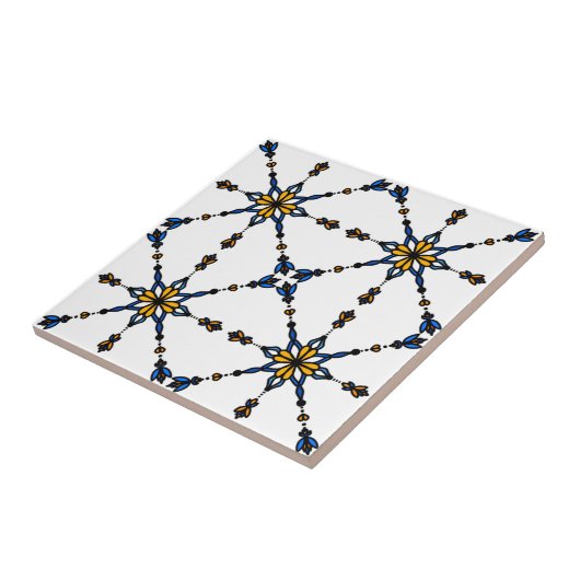 Marinefliesen, gelb, orange und weiße mediterrane fliese (Seite)