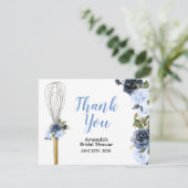 Marinefloral bald auf dem Weg zum Brautparty Dankeskarte (Stehend Vorderseite)