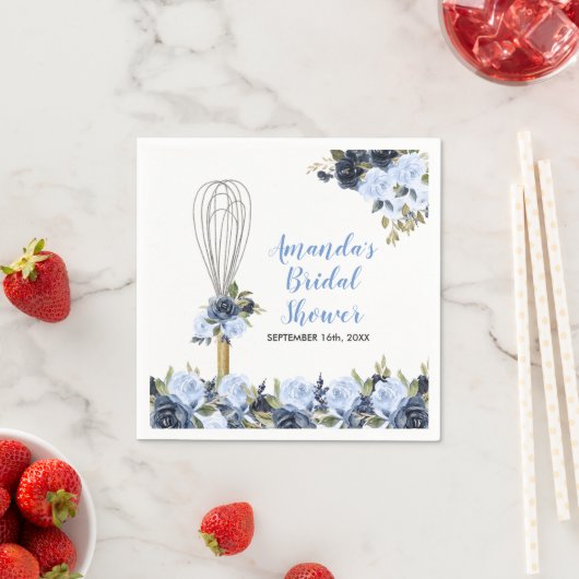 Marinefloral bald auf dem Weg zum Brautparty Serviette (Beispiel)