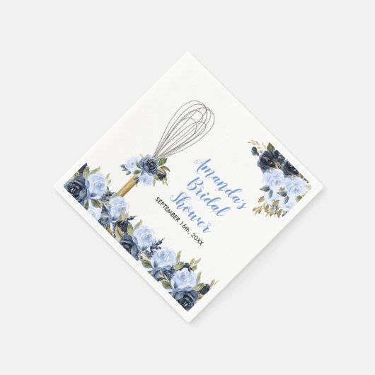 Marinefloral bald auf dem Weg zum Brautparty Serviette (Ecke)
