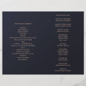 Marinegold Hochzeitsprogramm gefaltet. Blaue Botan (Rückseite)