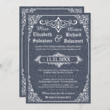 Marinegotik Viktorianisch Damask Hochzeitseinladun