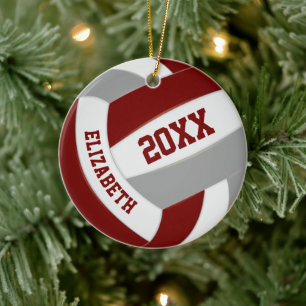 Marinegraue Teamfarben Andenken Volleyball Keramik Ornament
