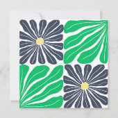 Marinegrün Abstrakte Blumen Elegant Dankeskarte (Vorderseite)