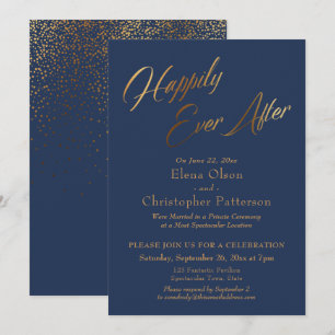 Marinehappily Ever After Gold Konfetti-Empfang Einladung