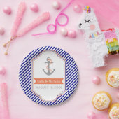 Marinehochzeit mit weißem Korallenanker Pappteller (Party)