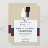 Marinehochzeits-Einladung Einladung (Vorne/Hinten)