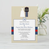 Marinehochzeits-Einladung Einladung (Stehend Vorderseite)