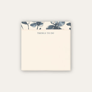 Marineindigo-Blumen-To-Do-Liste Post-it Klebezettel