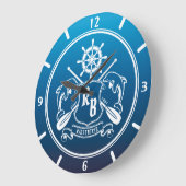 Marineinsignie-Delphin-Helm-Ruder-Schild nautisch Große Wanduhr (Winkel)