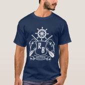 Marineinsignie-Delphin-Helm-Ruder-Schild nautisch T-Shirt (Vorderseite)