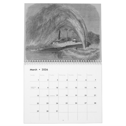 Marinekalender des zivilen Krieges Kalender (Mär 2026)