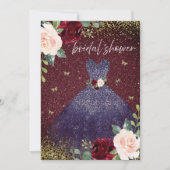 Marinekleid Burgundy Brautparty Einladung (Vorderseite)