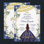 Marinekleid und Rose Mexican Girl 15. Geburtstag 1 Einladung<br><div class="desc">Marinekleid und Rose Mexican Girl 15. Geburtstag 1 EinladungMis Quince Anos,  15. Geburtstag, </div>