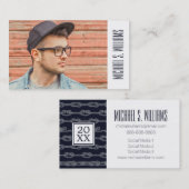 Marineknoten-Muster des Foto-Abschluss-| Telefonnummerkarte (Vorne/Hinten)