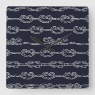 Marineknoten-Muster Quadratische Wanduhr