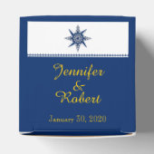 Marinekompass-Rose in Navy und Yellow Wedding Geschenkschachtel (Oben)