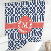 Marinekoralle Trellis Monogram Duschvorhang