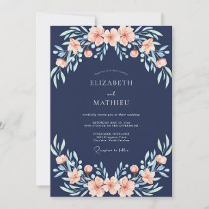 Marinekorallen-Botanische Hochzeit Einladung