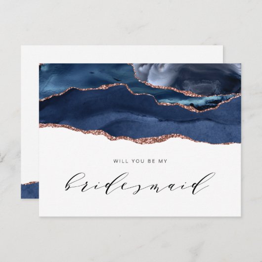 Marinemagate Rose wird meine Bridesmaid sein Einladungspostkarte (Vorne/Hinten)