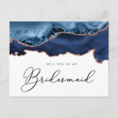 Marinemagate Rose wird meine Bridesmaid sein Einladungspostkarte (Vorderseite)