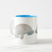 Marinemämisches Baby-Manatee Zweifarbige Tasse (Vorderseite Links)
