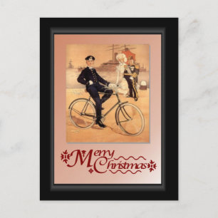 Marinemann auf dem Fahrrad Postkarte
