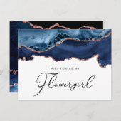Marinemoldagate: Du wirst mein Blumenmädchen sein Einladungspostkarte (Vorne/Hinten)