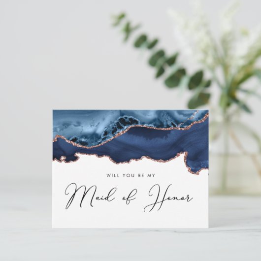 Marinemoldagate Rose werden Sie meine Trauzeugin s Einladungspostkarte (Stehend Vorderseite)