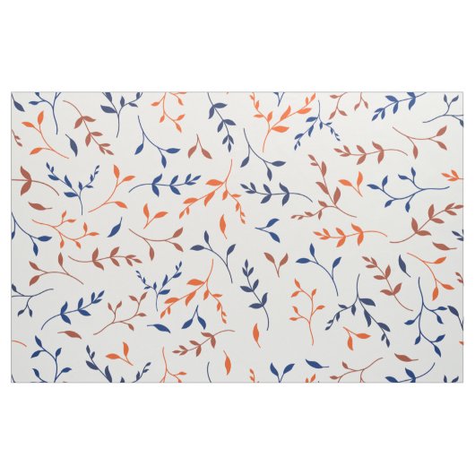 Marineorange Ditsy Botanisches Blattmuster Stoff (Yard (91,4 cm))