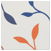 Marineorange Ditsy Botanisches Blattmuster Stoff (Nahaufnahme)
