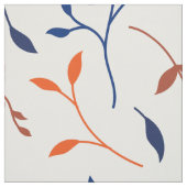 Marineorange Ditsy Botanisches Blattmuster Stoff (Muster)