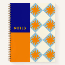 Marineorange-Sonnenstrahl-Diamant-Notizbuch - L