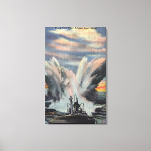 Marinepatrouillen-Schiff gibt Wasserbombe frei Leinwanddruck