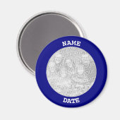 Marinepersonalisiere runde Fotogrenze Magnet (Vorderseite/Rückseite)