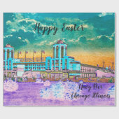 Marinepier Chicago 1920's Watercolor Osterfarben Geschenkpapier (Flach)