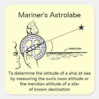 Mariner-Astrolabium Quadratischer Aufkleber
