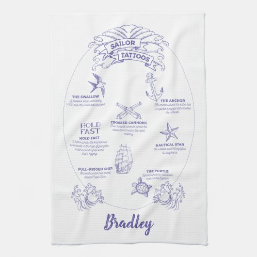 Mariner und Sailor Tattoo Meanings Geschirrtuch (Vertikal)