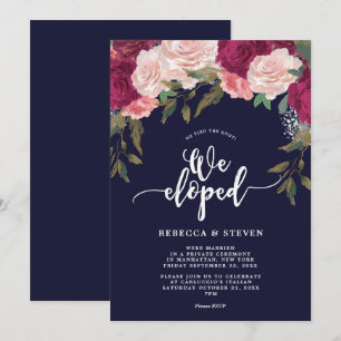 Marinerosa mit Blumenmodernes eloped wir Einladung