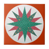 Mariner's Compass Quilt Tile Fliese (Vorderseite)
