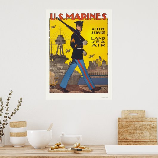 Marines - active service - land, sea, air poster (Küche)
