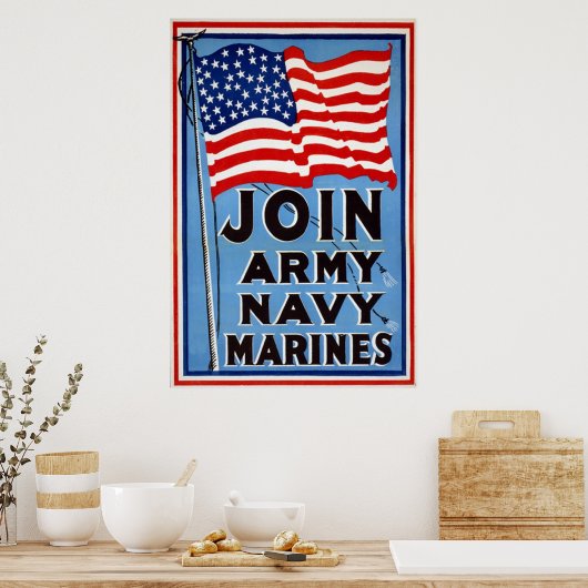 Marines der Armee~Vintager Weltkrieg Poster (Küche)
