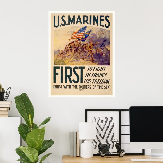 Marines - Erster Kampf in Frankreich für Freiheit Poster (Heimbüro)