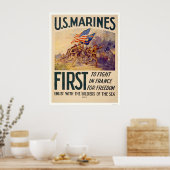 Marines - Erster Kampf in Frankreich für Freiheit Poster (Küche)