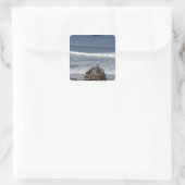 Marines erwarten die Ankunft Quadratischer Aufkleber (Tasche)