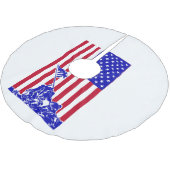 Marines heben amerikanische Flagge auf Polyester Weihnachtsbaumdecke (Schrägansicht)