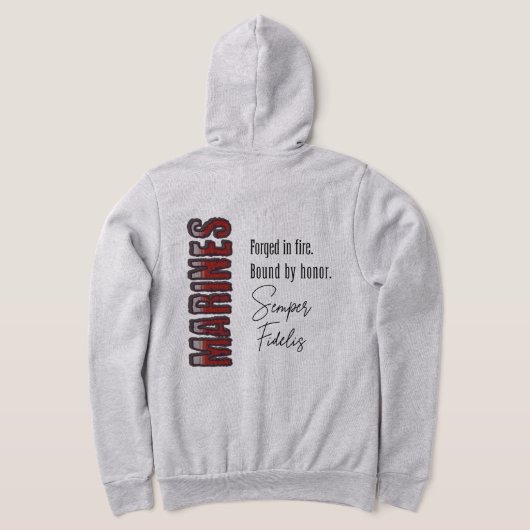 MARINES in Fire Zip Hoodie geschmiedet (AblageHinten)