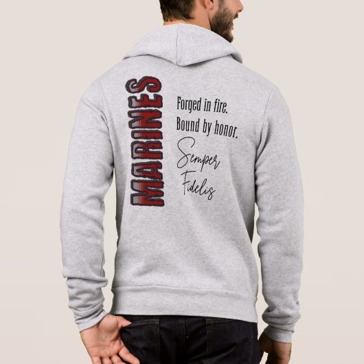 MARINES in Fire Zip Hoodie geschmiedet (Rückseite)