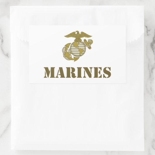 Marines [Schablone] Rechteckiger Aufkleber (Tasche)